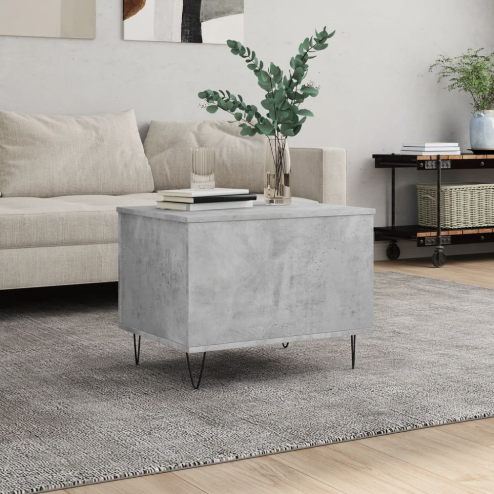 Produktbild för Soffbord betonggrå 60x44,5x45 cm konstruerat trä