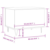 Produktbild för Soffbord betonggrå 60x44,5x45 cm konstruerat trä