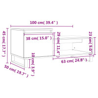 Miniatyr av produktbild för Soffbord svart 100x50x45 cm konstruerat trä