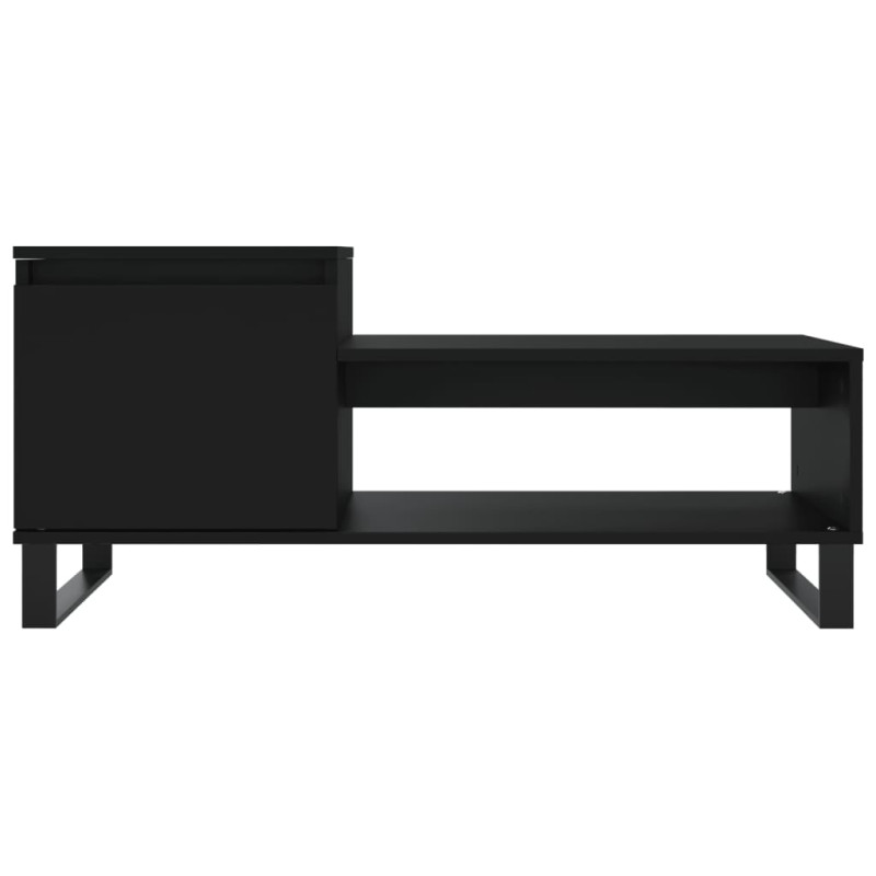 Produktbild för Soffbord svart 100x50x45 cm konstruerat trä