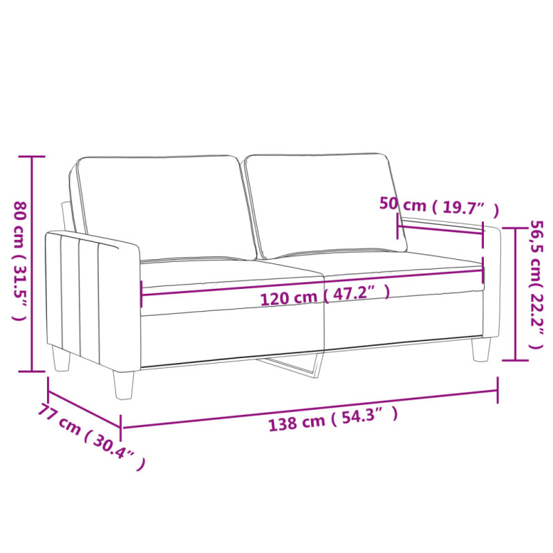 Produktbild för 2-sitssoffa ljusgrå 120 cm tyg