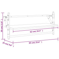 Produktbild för Vägghyllor med stänger 2 st svart 65x25x30 cm