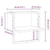 Produktbild för Vägghylla med stänger grå sonoma 30x25x30 cm