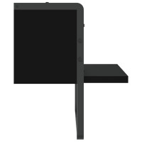 Produktbild för Vägghylla med stång svart 30x25x30 cm