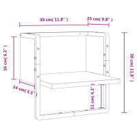 Produktbild för Vägghylla med stång sonoma-ek 30x25x30 cm