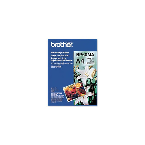 Brother Brother BP60MA Inkjet Paper datapapper A4 (210x297 mm) Matt 25 ark Vit