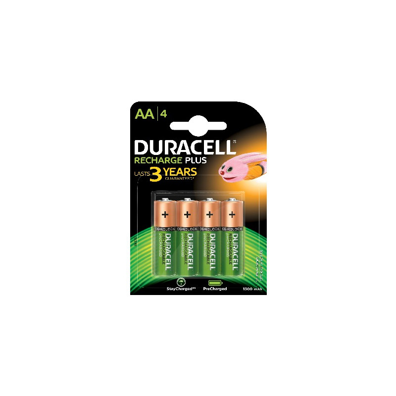 Produktbild för Duracell 4 LR06 1300mAh Laddningsbart batteri Nickel-metallhydrid (NiMH)