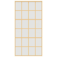 Produktbild för Skjutdörr guld 102,5x205 cm frostat ESG-glas och aluminium
