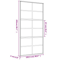 Produktbild för Skjutdörr guld 102,5x205 cm klart ESG-glas och aluminium