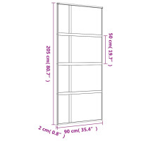 Produktbild för Skjutdörr guld 90x205 cm frostat ESG-glas och aluminium