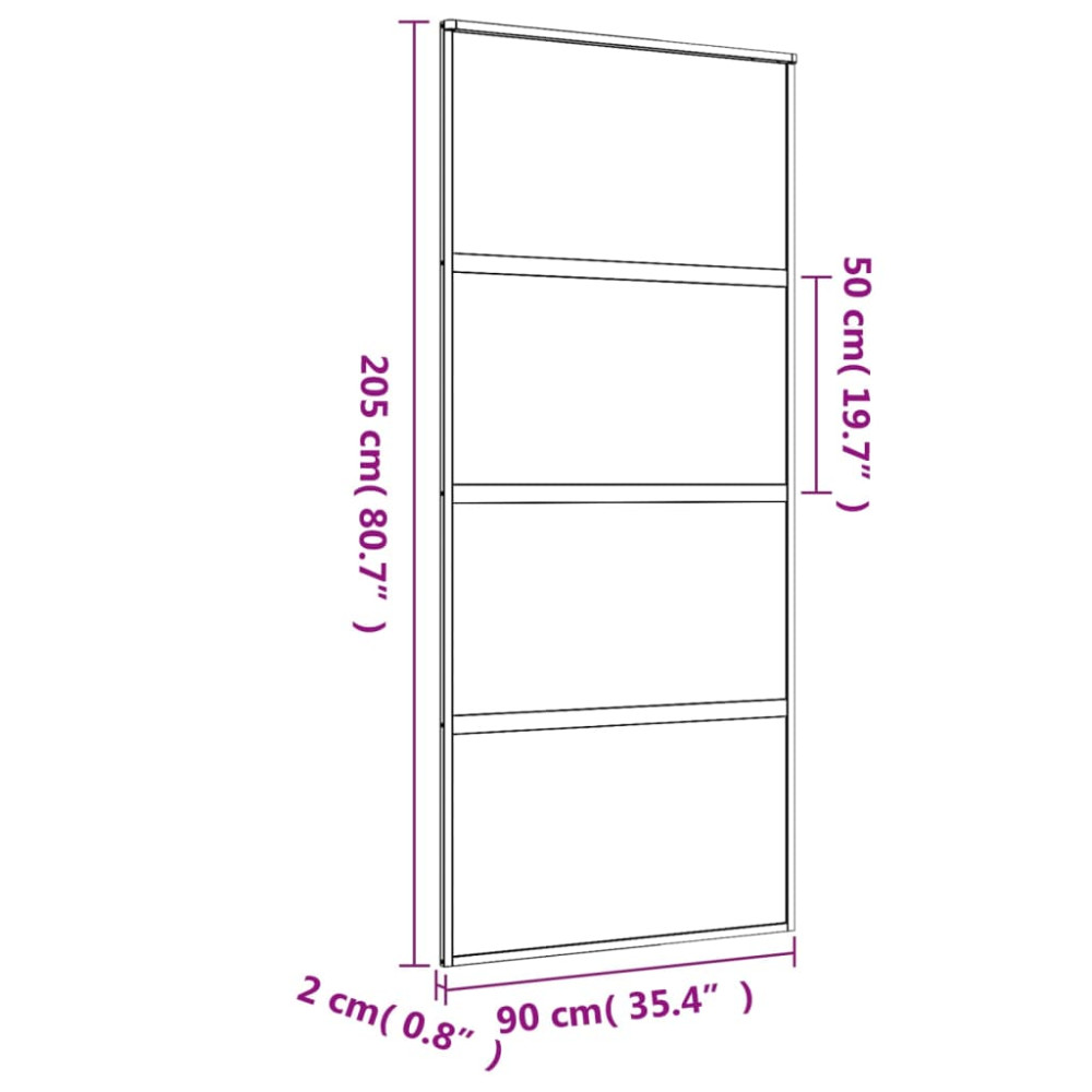 Produktbild för Skjutdörr guld 90x205 cm frostat ESG-glas och aluminium