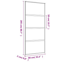 Produktbild för Skjutdörr guld 90x205 cm frostat ESG-glas och aluminium