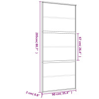 Produktbild för Skjutdörr guld 90x205 cm frostat ESG-glas och aluminium