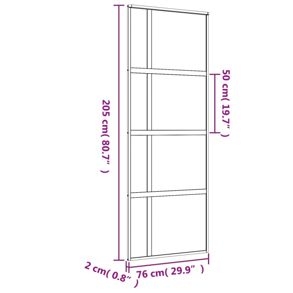 Produktbild för Skjutdörr guld 76x205 cm frostat ESG-glas och aluminium