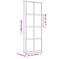 Produktbild för Skjutdörr guld 76x205 cm frostat ESG-glas och aluminium