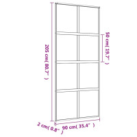 Produktbild för Skjutdörr guld 90x205 cm klart ESG-glas och aluminium