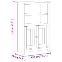 Produktbild för Badrumsskåp BERG vit 69,5x34x110 cm massiv furu