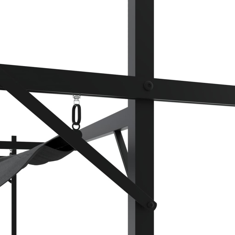 Produktbild för Pergola med infällbart tak antracit 589x292x230 cm