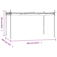 Produktbild för Pergola med infällbart tak gräddvit 395x292x230 cm