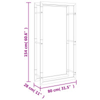 Produktbild för Vedställ 80x28x154 cm rostfritt stål