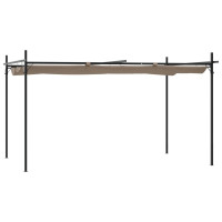 Produktbild för Pergola med infällbart tak taupe 395x292x230 cm