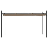 Produktbild för Pergola med infällbart tak taupe 395x292x230 cm