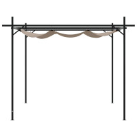 Produktbild för Pergola med infällbart tak taupe 395x292x230 cm