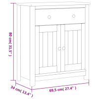 Produktbild för Badrumsskåp BERG vit 69,5x34x80 cm massiv furu