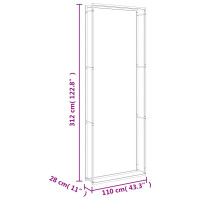 Produktbild för Vedställ 110x28x312 cm rostfritt stål