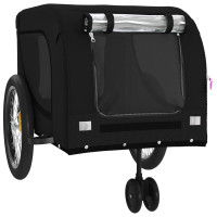 Produktbild för Cykelvagn för djur svart oxfordtyg och järn
