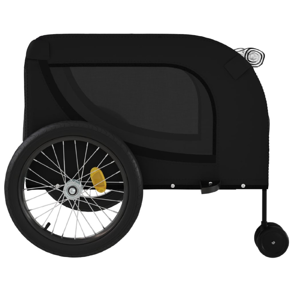 Produktbild för Cykelvagn för djur svart oxfordtyg och järn