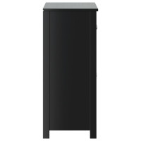 Produktbild för Badrumsbord BERG svart 69,5x34x80 cm massiv furu
