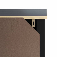 Produktbild för Badrumsbord BERG svart 40x34x80 cm massiv furu
