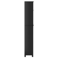 Produktbild för Förvaringsskåp ö. toalett BERG svart 60x27x164,5 cm massivt trä