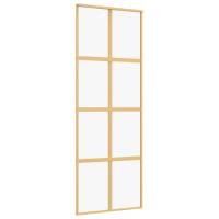 Produktbild för Skjutdörr guld 76x205 cm klart ESG-glas och aluminium