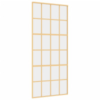 Produktbild för Skjutdörr guld 90x205 cm klart ESG-glas och aluminium