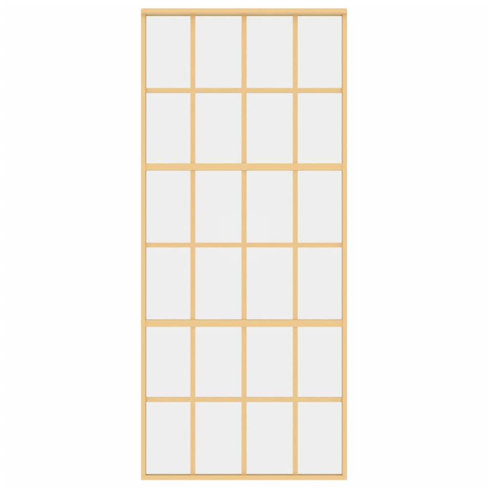 Produktbild för Skjutdörr guld 90x205 cm klart ESG-glas och aluminium