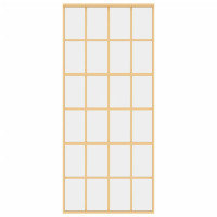 Produktbild för Skjutdörr guld 90x205 cm klart ESG-glas och aluminium