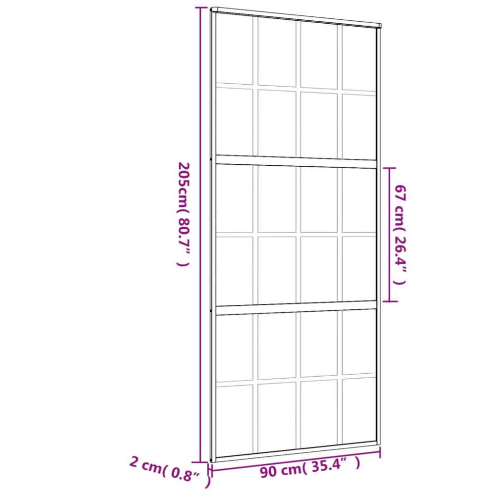Produktbild för Skjutdörr guld 90x205 cm klart ESG-glas och aluminium