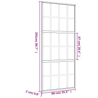 Produktbild för Skjutdörr guld 90x205 cm klart ESG-glas och aluminium