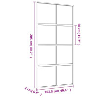 Produktbild för Skjutdörr guld 102,5x205 cm klart ESG-glas och aluminium