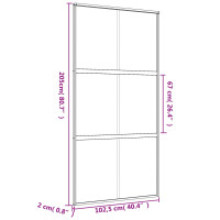 Produktbild för Skjutdörr guld 102,5x205 cm frostat ESG-glas och aluminium