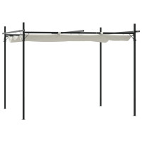 Produktbild för Pergola med infällbart tak gräddvit 295x292x230 cm