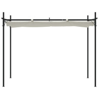 Produktbild för Pergola med infällbart tak gräddvit 295x292x230 cm