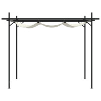Produktbild för Pergola med infällbart tak gräddvit 295x292x230 cm