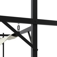 Produktbild för Pergola med infällbart tak gräddvit 295x292x230 cm