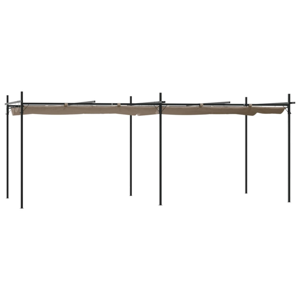 Produktbild för Pergola med infällbart tak taupe 589x292x230 cm