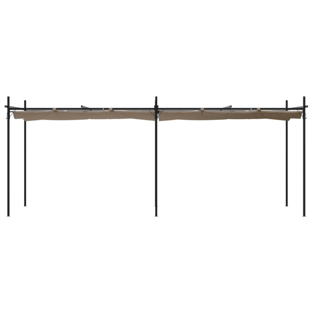 Produktbild för Pergola med infällbart tak taupe 589x292x230 cm