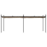 Produktbild för Pergola med infällbart tak taupe 589x292x230 cm