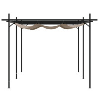 Produktbild för Pergola med infällbart tak taupe 589x292x230 cm